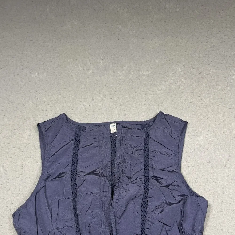 Free People FP Movement Oh Hey Applique Crop Top Women’s Size XS Blue Sleeveless
